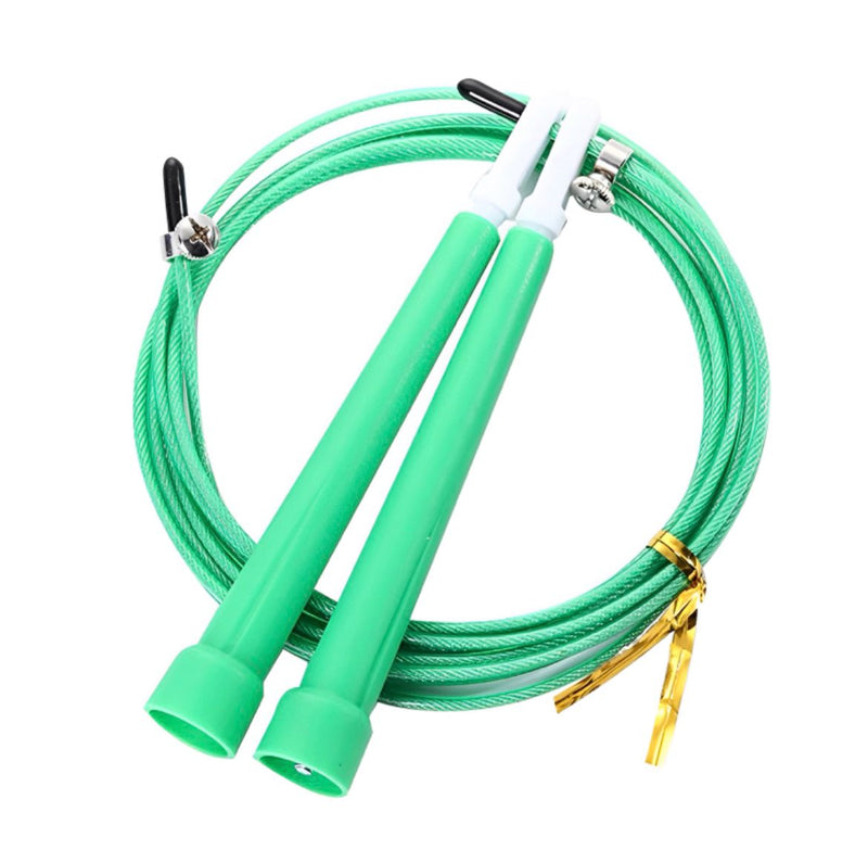 Cuerda de Saltar Profesional 3M Regulable | Cable Acero | Rodamientos Alta Velocidad | Negro, Rojo y Verde