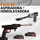 Pack Aspiradora + Hidrolavadora Inalámbrica | 2 Baterías 98V | Manguera 5M | Auto y Hogar