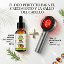 Pack Aceite Batana 30ml + Cepillo Masajeador Terapia Luz Roja y Azul | Cabello y Cuero Cabelludo