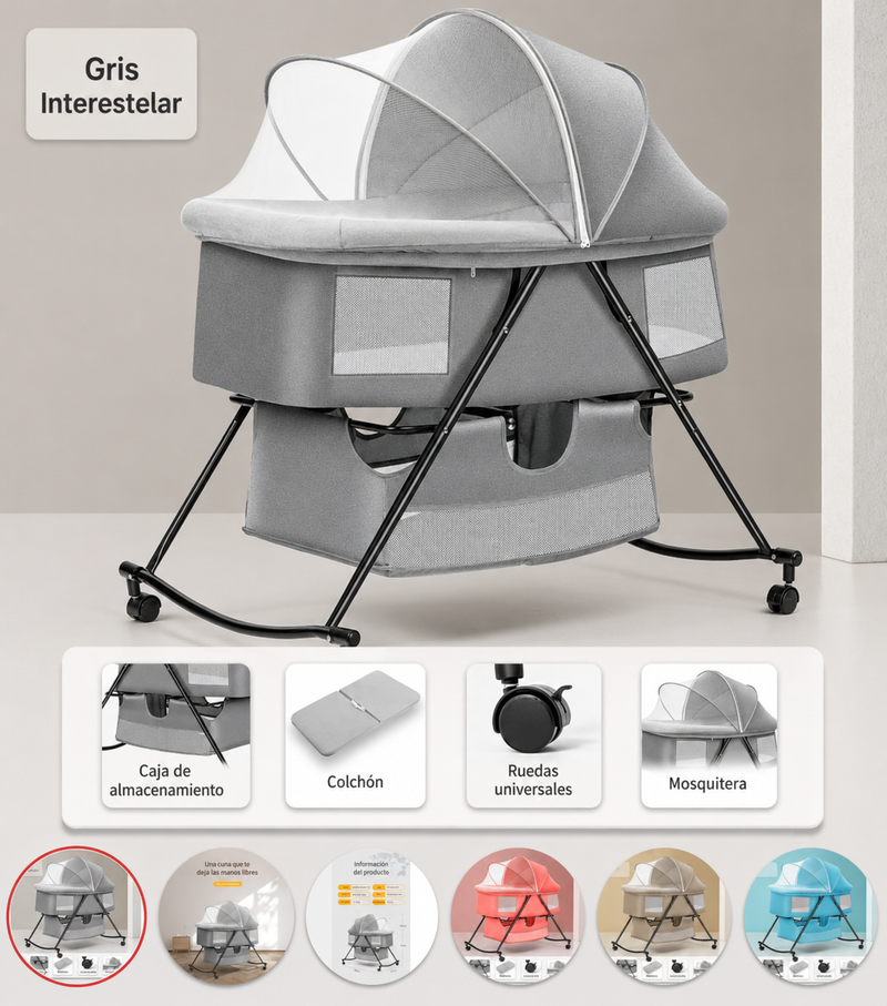 Cuna Portátil Plegable Multifuncional - Descanso Seguro para Tu Bebé en Cualquier Lugar en Ecuador