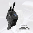 Vehículos Cargador de Auto Retráctil 4 en 1 | Lightning + Tipo-C + USB de Tendeli- Ecuador en