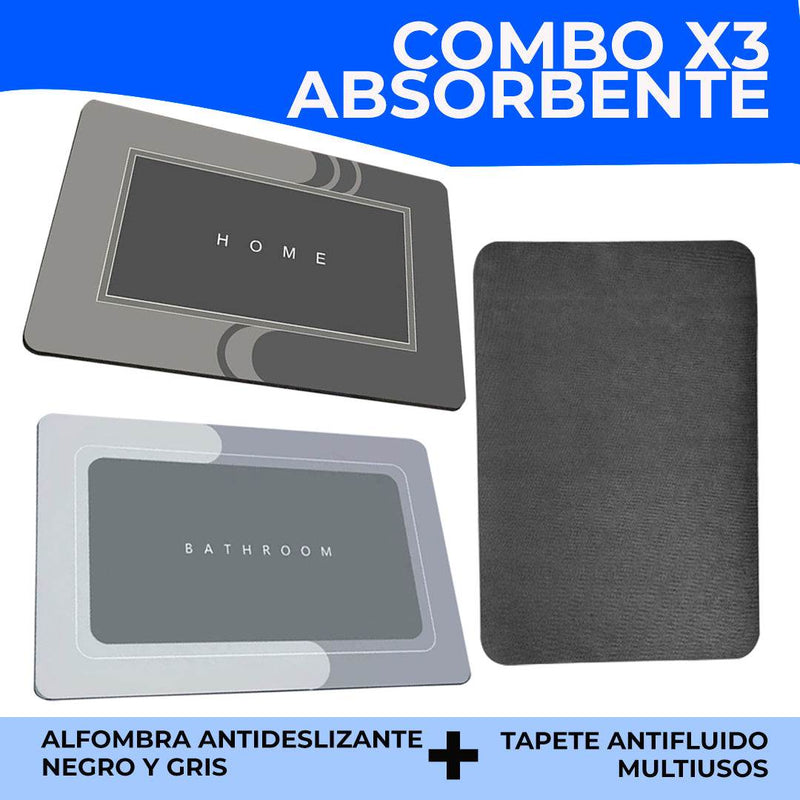 Hogar Combo de Tapetes Absorbentes (3 Piezas) de Tendeli Ecuador en