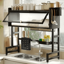 Hogar Platera con Vitrina | Organizador de Cocina de Acero Inoxidable de Tendeli- Ecuador en