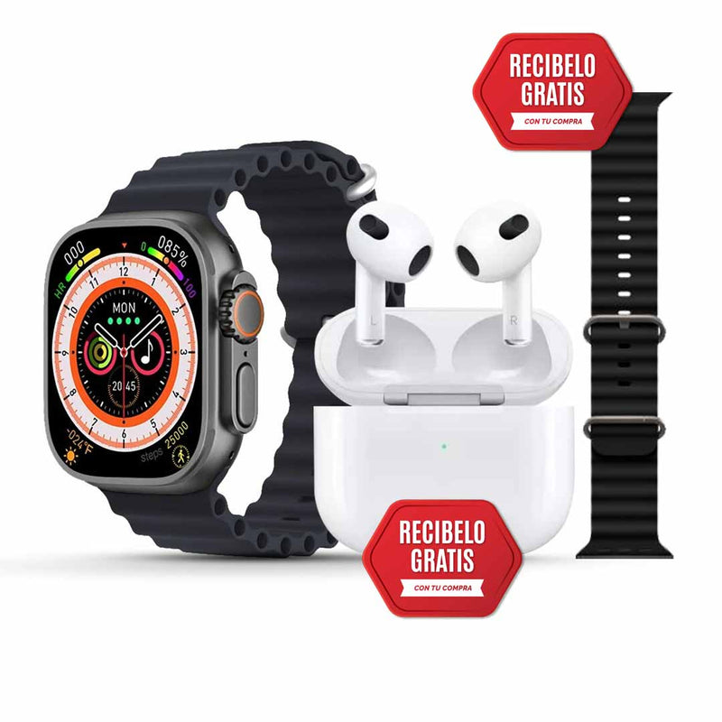 Tecnologia Smartwatch 19 Ultra 2™ + AirPods UHD + 7 Pulseras – Pack Completo de Tendeli- Ecuador en